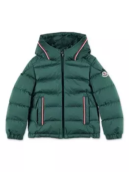 Moncler Enfant пуховик Merary с аппликацией-логотипом, зеленый