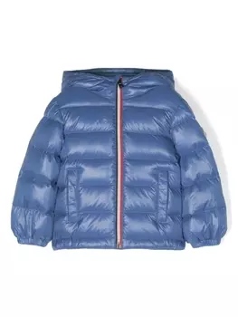 Moncler Enfant пуховик New Aubert с капюшоном, синий