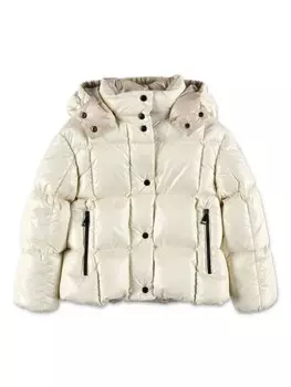 Moncler Enfant пуховик Parana с капюшоном, нейтральный цвет