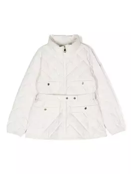 Moncler Enfant пуховик Philanta с поясом, белый