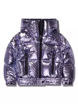 Moncler Enfant пуховик с эффектом металлик, фиолетовый