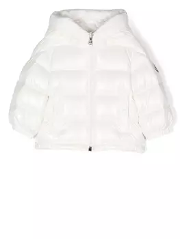 Moncler Enfant пуховик с капюшоном, белый