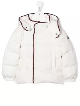 Moncler Enfant пуховик с капюшоном, белый