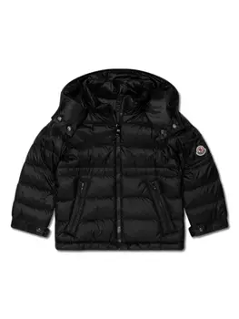 Moncler Enfant пуховик с капюшоном, черный