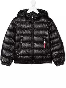 Moncler Enfant пуховик с капюшоном, черный