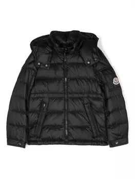 Moncler Enfant пуховик с капюшоном, черный
