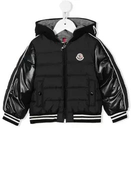 Moncler Enfant пуховик с капюшоном, черный