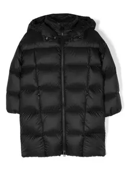 Moncler Enfant пуховик с капюшоном, черный