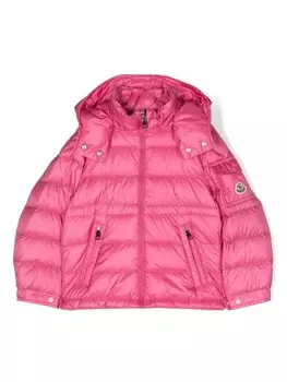 Moncler Enfant пуховик с капюшоном, розовый