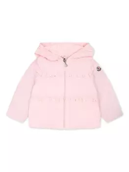 Moncler Enfant пуховик с капюшоном, розовый