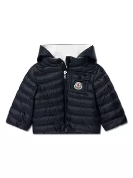Moncler Enfant пуховик с капюшоном, синий