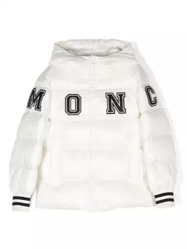 Moncler Enfant пуховик с логотипом, белый