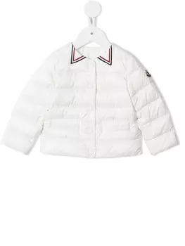 Moncler Enfant пуховик с логотипом, белый