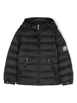 Moncler Enfant пуховик с логотипом, черный