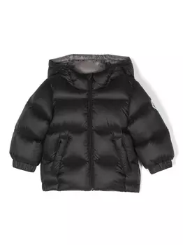 Moncler Enfant пуховик с логотипом, черный