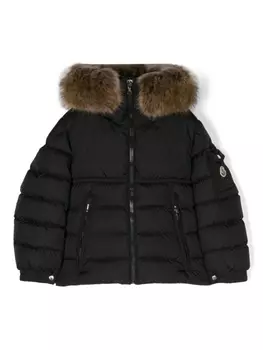Moncler Enfant пуховик с логотипом, черный