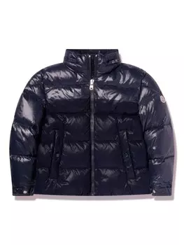 Moncler Enfant пуховик с логотипом, синий