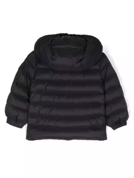 Moncler Enfant пуховик со съемным капюшоном, синий
