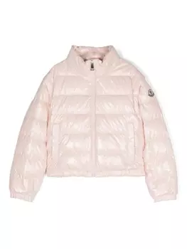 Moncler Enfant пуховик со съемными рукавами, розовый