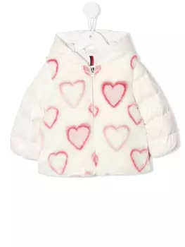 Moncler Enfant пуховик со вставками, белый