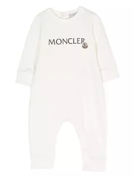 Moncler Enfant ромпер с логотипом, белый