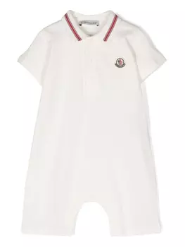 Moncler Enfant ромпер с нашивкой-логотипом, белый