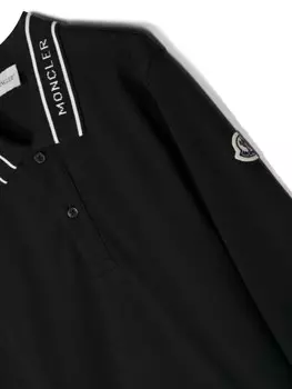 Moncler Enfant рубашка поло с логотипом, черный
