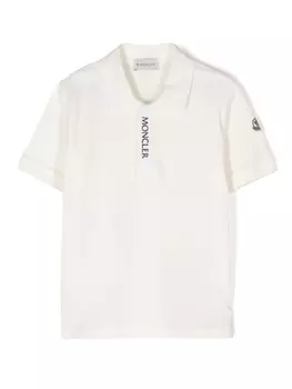 Moncler Enfant рубашка поло с логотипом, нейтральный цвет