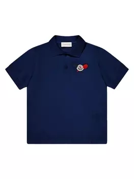 Moncler Enfant рубашка поло с логотипом, синий