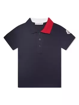 Moncler Enfant рубашка поло с логотипом, синий