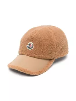 Moncler Enfant шапка из искусственной овчины, коричневый