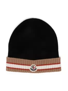 Moncler Enfant шерстяная шапочка, черный
