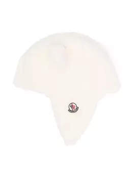 Moncler Enfant шляпа с нашивкой-логотипом, белый