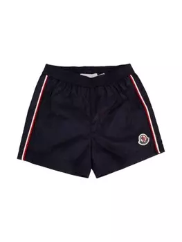 Moncler Enfant шорты для плавания с логотипом, синий