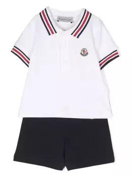 Moncler Enfant шорты из эластичного хлопка, синий