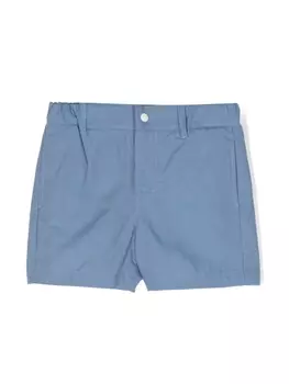 Moncler Enfant шорты с нашивкой-логотипом, синий