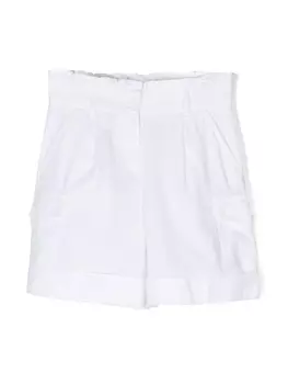 Moncler Enfant шорты с присборенной талией, белый