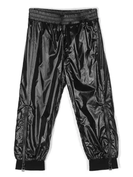 Moncler Enfant спортивные брюки с нашивкой-логотипом, черный