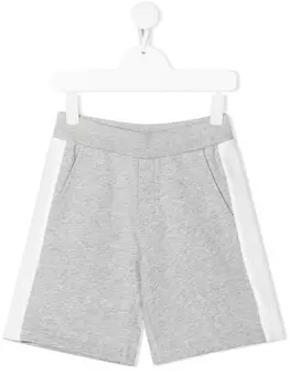 Moncler Enfant спортивные шорты с лампасами, серый