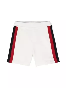Moncler Enfant спортивные шорты в полоску, белый