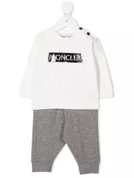Moncler Enfant спортивный костюм-двойка с логотипом, белый