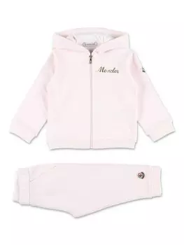Moncler Enfant спортивный костюм из джерси с логотипом, розовый