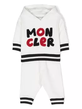 Moncler Enfant спортивный костюм с логотипом, белый