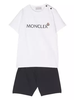 Moncler Enfant спортивный костюм с логотипом, белый