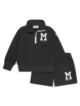 Moncler Enfant спортивный костюм с логотипом, черный