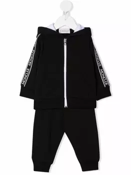 Moncler Enfant спортивный костюм с логотипом, черный
