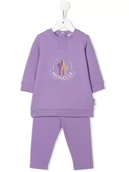 Moncler Enfant спортивный костюм с логотипом, фиолетовый