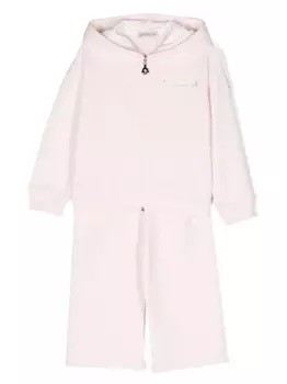 Moncler Enfant спортивный костюм с логотипом, розовый