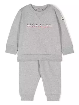 Moncler Enfant спортивный костюм с логотипом, серый