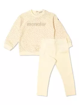 Moncler Enfant спортивный костюм с логотипом, желтый